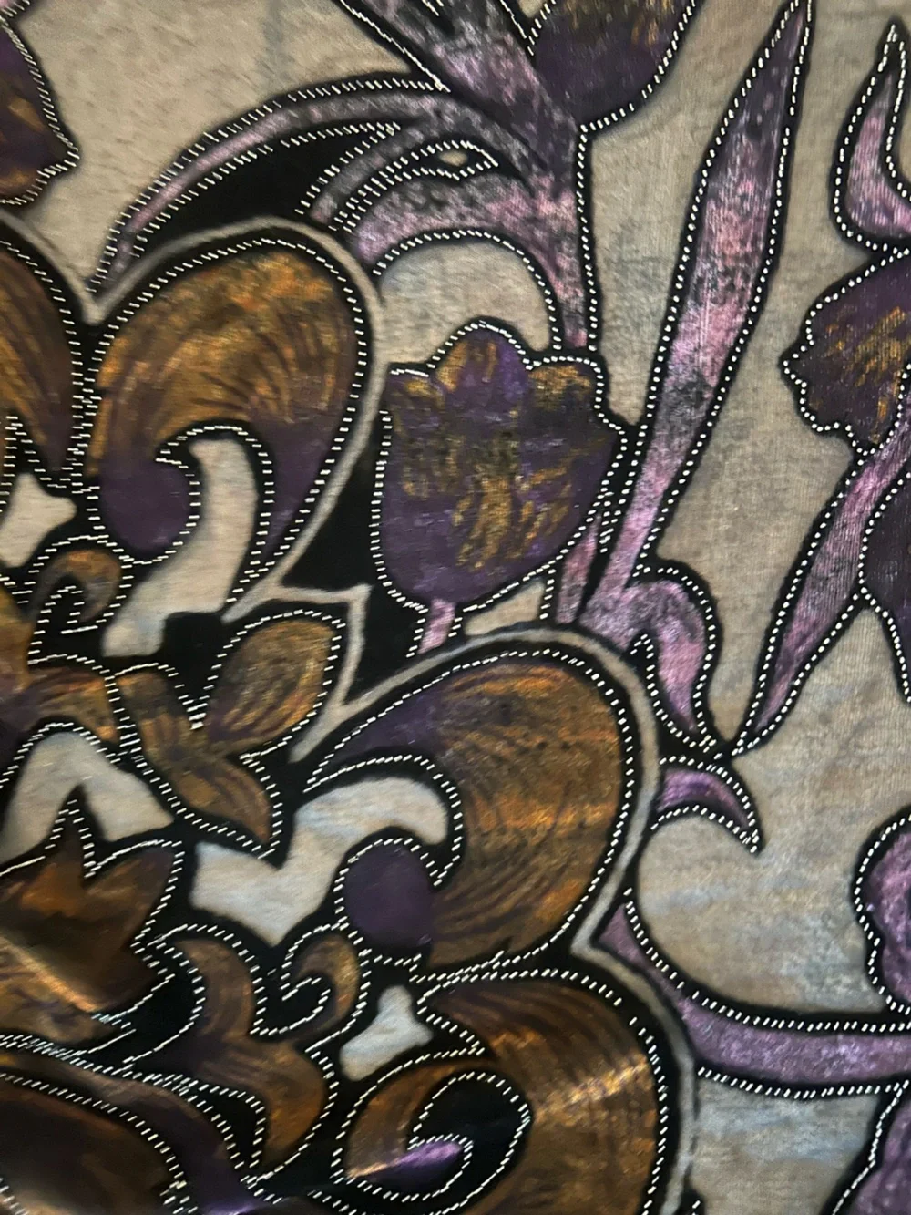 Sheer Velvet Burnout Floral ShawlPoncho - Black & Purple